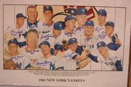 1961 New York Yankees Team Autographed Poster  