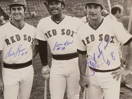 Carl Yastrzemski, Jim Rice and Fred Lynn Autographed Photo 