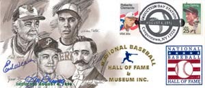 Earl Weaver and Jim Bunning Autographed First Day Cover of 1996 Hall of Fame Inductees 