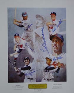 Ted Williams Hitters Hall of Fame Autographed Poster