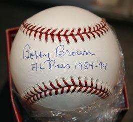 Bobby Brown Autographed Baseball