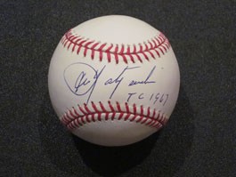 Carl Yastrzemski Autographed Baseball with TC 67 Inscription