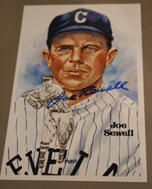 Joe Sewell Autographed Perez-Steele Art Postcard