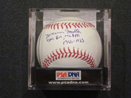 Marvin Miller Autographed Baseball with Exec. Dir MLBPA 1966-1983 Inscription