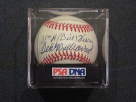 Ted Williams and Bill Terry Autographed Baseball