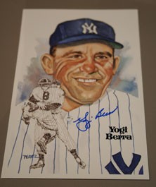 Yogi Berra Autographed Perez-Steele Art Postcard