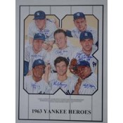 1963 New York Yankees Heroes Autographed Poster 