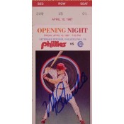 Mike Schmidt Autographed 1987 Opening Day Game Phillies Ticket