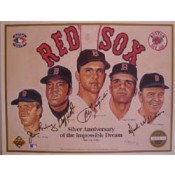 Autographed Upper Deck Photo Card of 25th Anniversary of the 1967 Red Sox Impossible Dream Team 