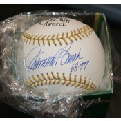 Gold Glove Baseball Autographed by Johnny Bench 68-77 Inscribed