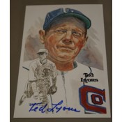 Ted Lyons Autographed Perez-Steele Art Postcard